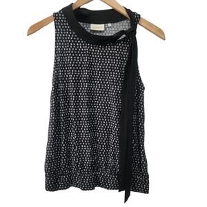 Deletta Anthropologie Womens Small Linden Sleeveless Tie Neck Top Boho Chic